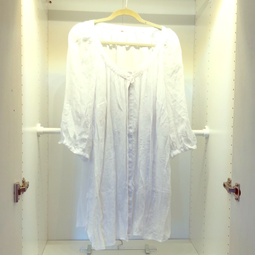 White cotton swim suit cover up